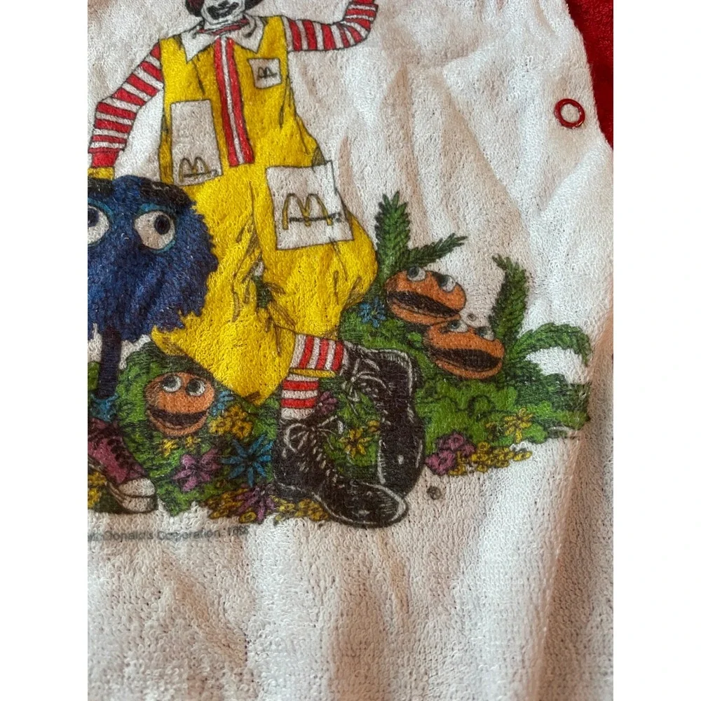 McDonald's Sleeper Infant 2B Red Yellow Ronald McDonald Grimace Vintage 6 Months